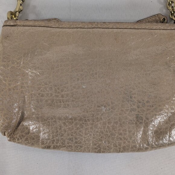 Coach Gold Chain Convertible Wristlet Purse Shoulder Bag Wallet Leather Glitter - Picture 14 of 16